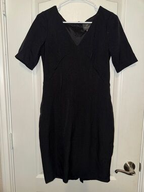 Adrianna Papell Black V-Neck Midi Dress